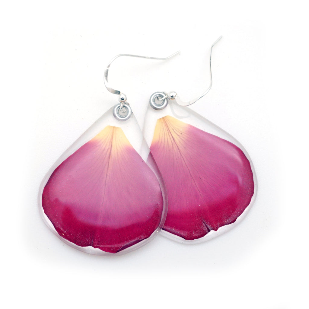 real rose petal earrings – Petal Connection