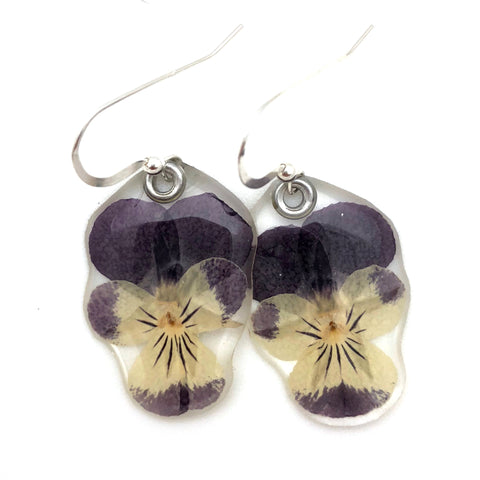 69086 Purple Johnny Jump Up Earrings