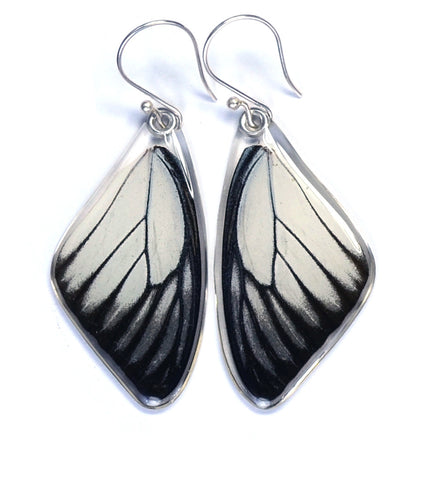 Butterfly Earrings, Red Spot Sawtooth, Top Wing