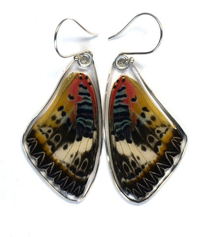 Butterfly Earrings, Leopard Lacewing, Top Wing