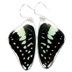 Butterfly Earrings, Pale Green Triangle, Top Wings
