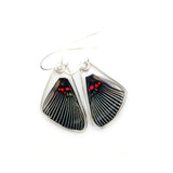 0630 Butterfly Wing Earrings, Pink Dotted Metalmark, Top wings