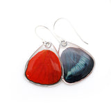 0645 Butterfly earrings, Red Flasher Butterfly, bottom wings