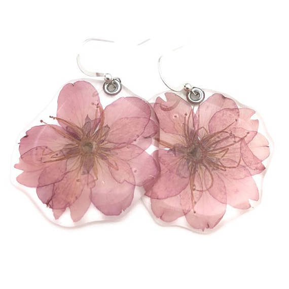 real leaf flower petal earrings – Petal Connection