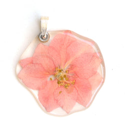Light Pink Larkspur Flower Pendant