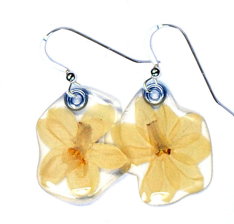 White Lilac Flower Earrings