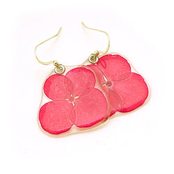 69204 Dark Pink Hydrangea flower earrings