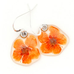 64029 Orange Bridal Wreath Flower Earrings