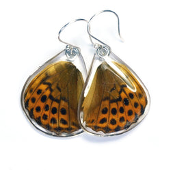 Butterfly Earrings, Pallas' Fritillary, Bottom Wing