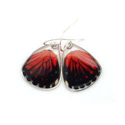 0580 Butterfly Wing Earrings, Red Cracker Butterfly, bottom wings