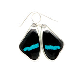 0593 Butterfly Wing Earrings, Hewitson's Olivewing, top wings