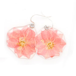 63040 Light Pink Larkspur Flower Earrings