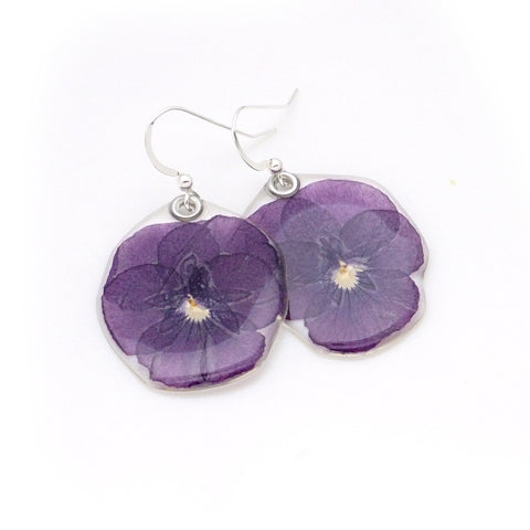 69004 Purple Pansy Earrings
