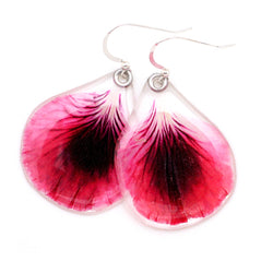 63016 Dark Pink Geranium Petal Earrings