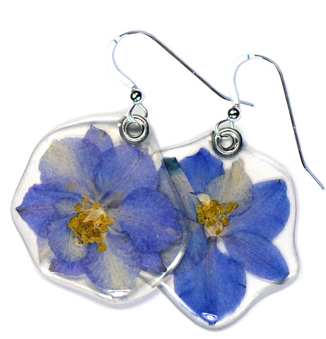 Blue larkspur earrings