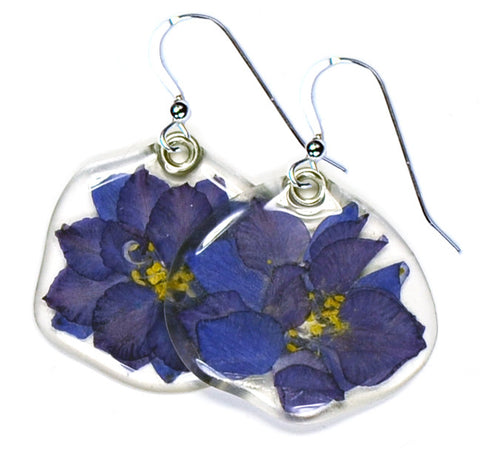 Indigo Blue larkspur earrings