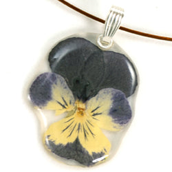 Purple Whiskered Pansy Pendant