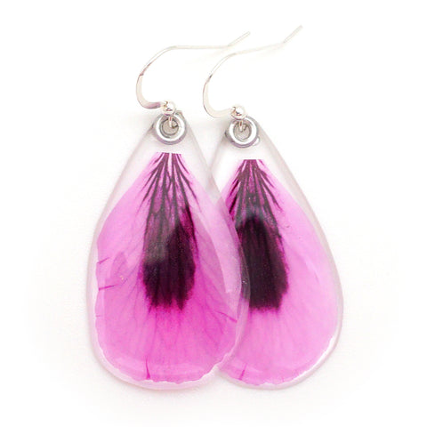 69105 Pink Geranium Petal Earrings