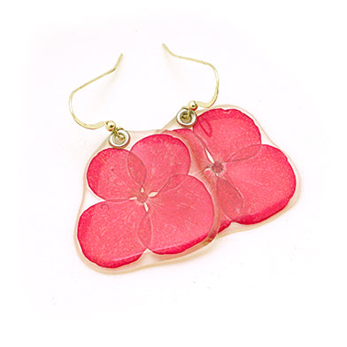 69204 Dark Pink Hydrangea flower earrings