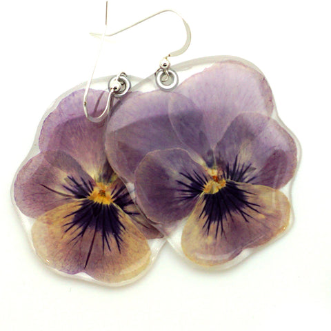 69212 Lavender Pansy Earrings