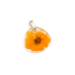 69215 Tiny Whole Yellow Rose flower pendant