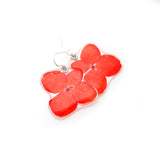 69218 Red Hydrangea flower earrings