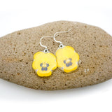 69227 Yellow Pansy Earrings