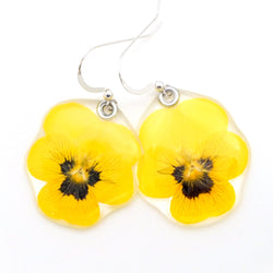 69227 Yellow Pansy Earrings