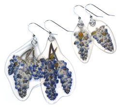 Blue Sage (Salvia) flower earrings