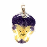 Purple-white viola pendant